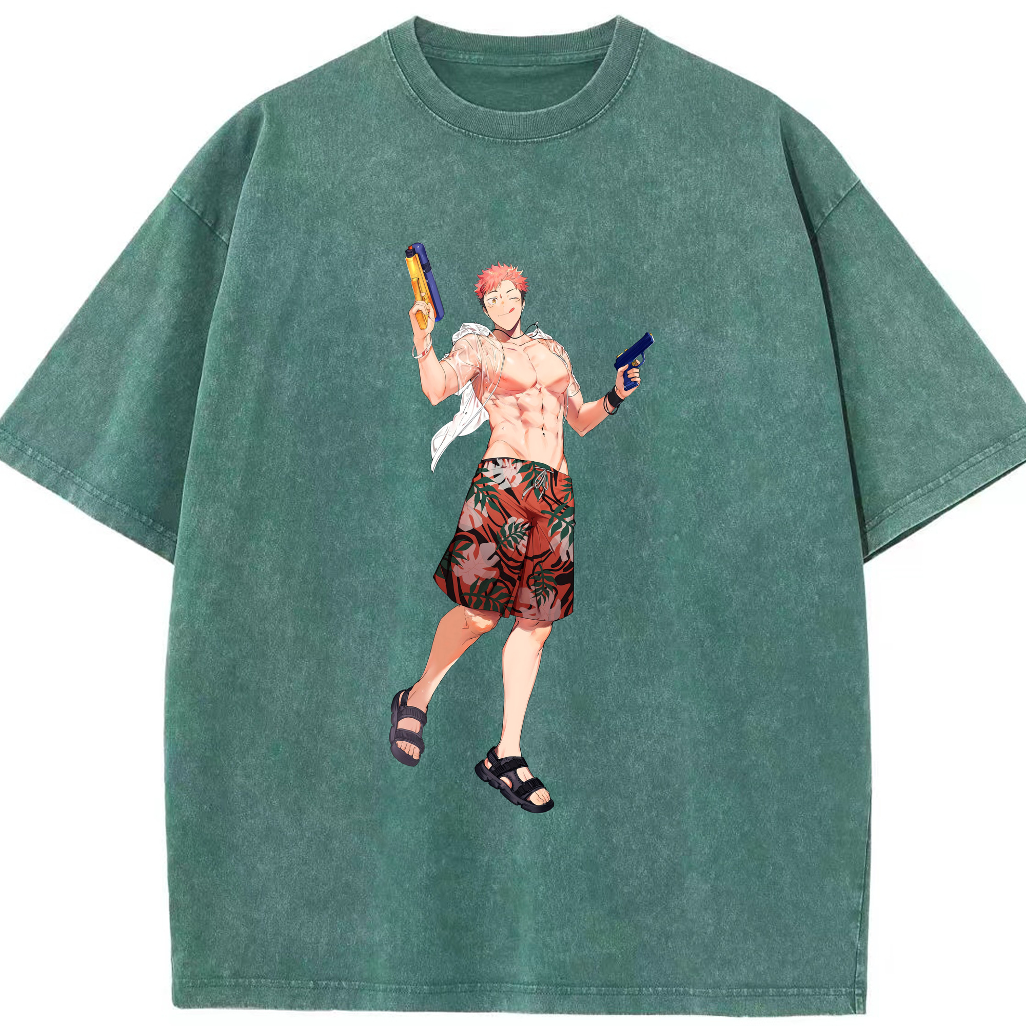 （画像用） 呪術廻戦 Jujutsu Kaisen 綿100% ヴィンテージ風 半袖Tシャツ（フロントプリント）